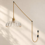 Charger l'image dans la visionneuse de galerie, Fluted Flower Glass Plug-In Swag Pendant