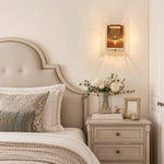 Bild in Gallery-Viewer laden, Vintage Brass Amber Glass Wall Sconce