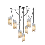 Bild in Gallery-Viewer laden, Frosted Cylinder Shade Chain Hardwired Chandelier