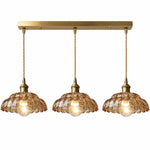 Cargar imagen en el visor de la Galería, Three Small Amber Puff-Skirt Pendants, 50 cm Canopy
