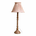 Load image into Gallery viewer, Pink stripe pleated shade French country table lamp