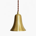 Load image into Gallery viewer, Bell-shaped pendant light in natural brass