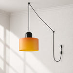 Bild in Gallery-Viewer laden, Mid‑Century Macaron Plug‑in Swag Pendant Light - Colorful Shade Hanging Lamp for Home Decor