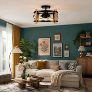 Plafonnier rustique de style maison de campagne à 3 lumières