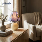 Load image into Gallery viewer, Vintagia Mushroom Moon Stained Glass Table Lamp - Artistic Accent Ceramic Base Light for Living Room or Bedroom