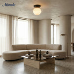 Bild in Gallery-Viewer laden, Hanton Aufputz-Deckenleuchte – Modernes minimalistisches Leuchtmittel mit Milchglas- und Metallschirm