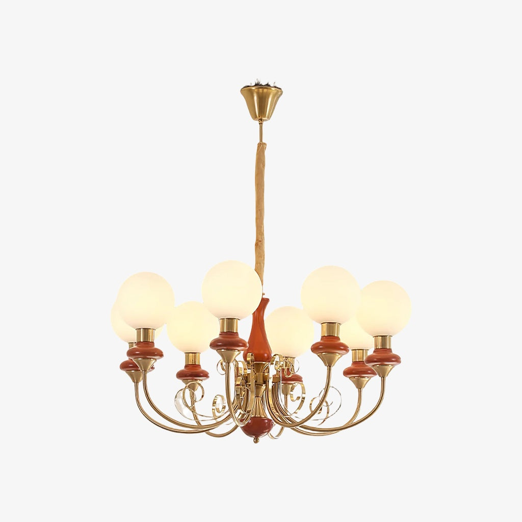 Lustre sphérique en pierre de luxe moderne Radiara, design sculptural en couches pour salon et hall d'entrée