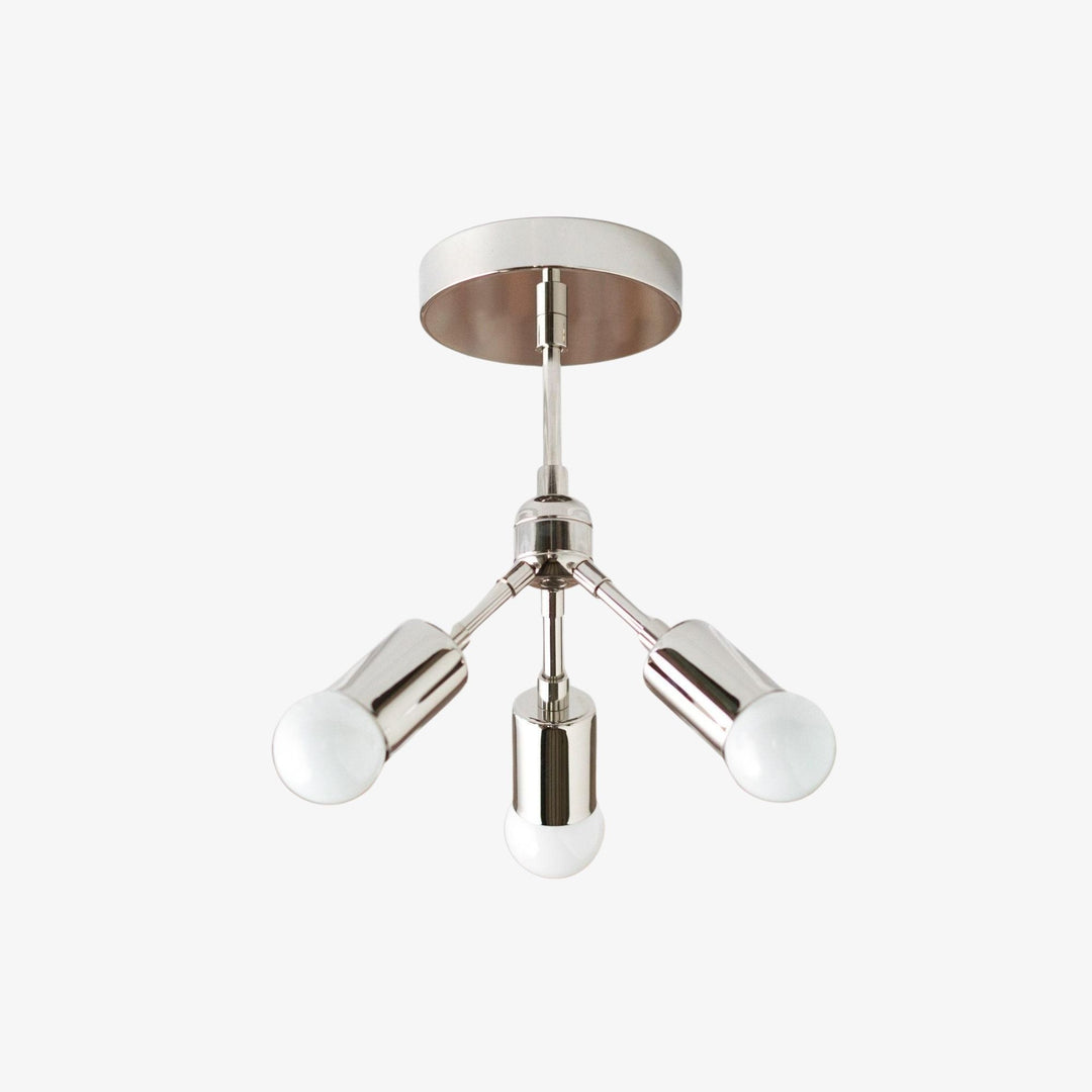 Mobilux Line Modern Brass Flush Mount - Minimalist Gold Ceiling Light for Bedroom