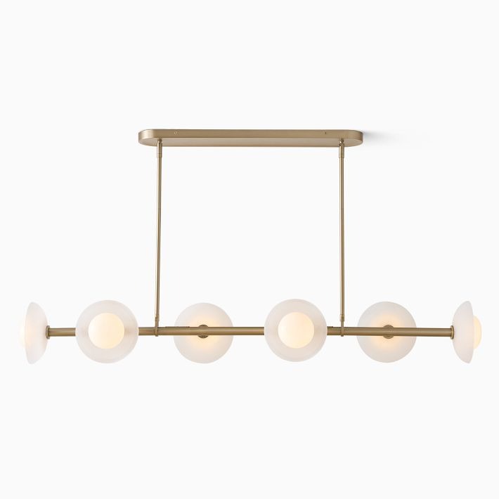 Lámpara de araña lineal Elorina de 6 luces - Lámpara de metal moderna - Iluminación para comedor