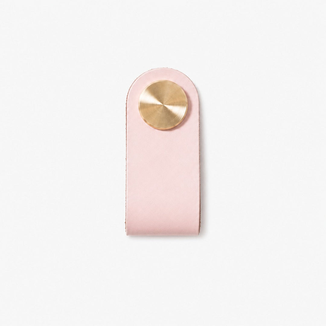 Cowhide leather and brass cabinet pull handle color and size option