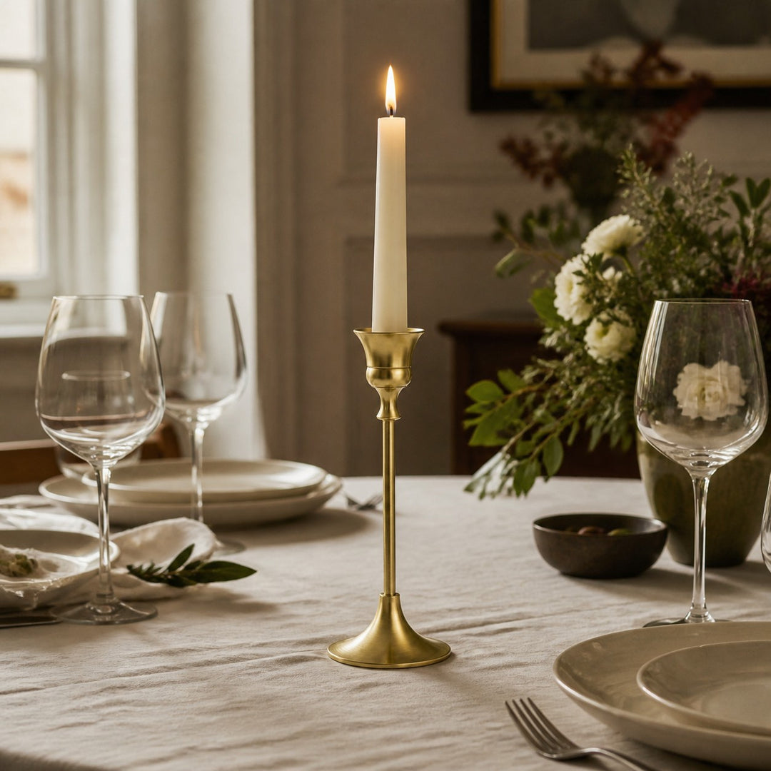 Vintage Brass Single Taper Candle Holder