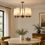 Load image into Gallery viewer, Five-light Hour Rho chandelier above a dining table