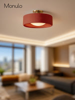 Cargar imagen en el visor de la Galería, Lámpara de techo empotrada de porcelana: luminaria moderna de perfil bajo 
