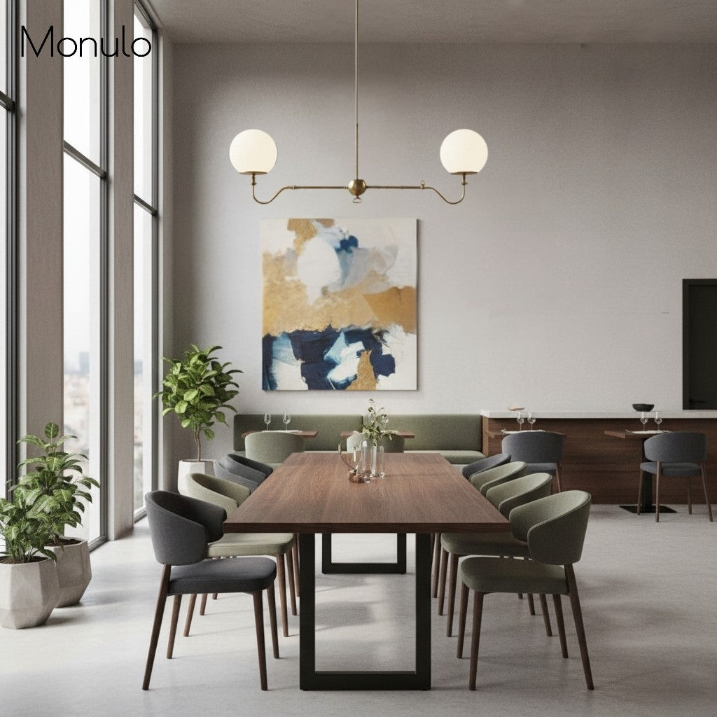 Lustre globe en verre courbé Glorica – Luminaire moderne pour chambre 