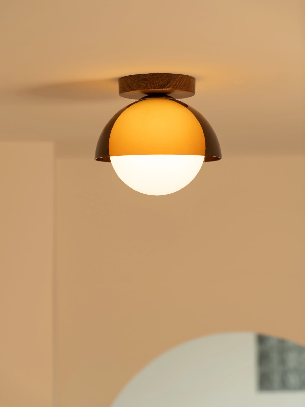 Lámpara de techo Sunset – Diseño vintage en nogal para recibidor o recibidor - AFTERGLOW A1