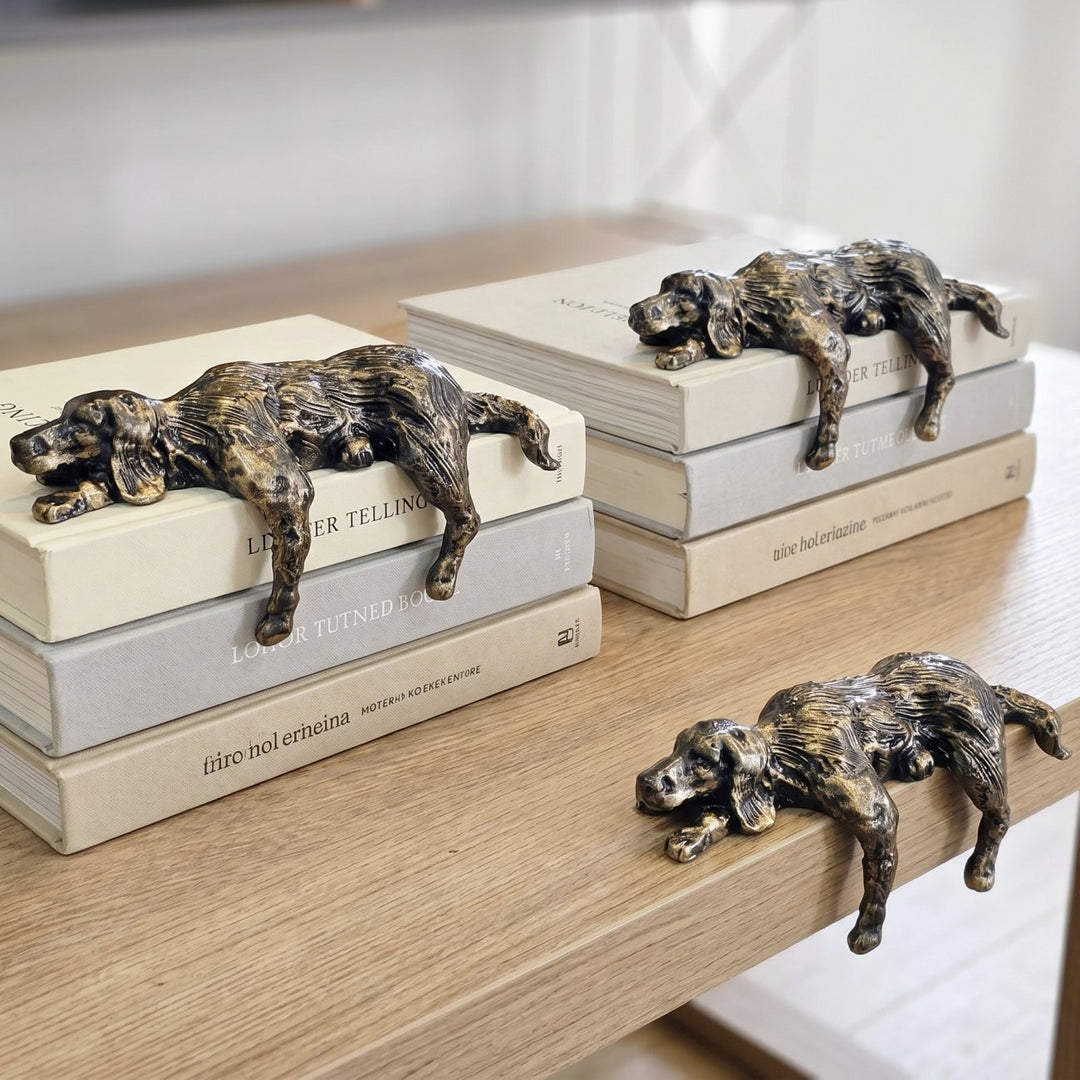 Escultura Geométrica de Perro Floxo Decoración Moderna - Arte Minimalista de Hierro para Escritorio