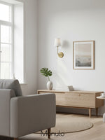 Load image into Gallery viewer, American Industrial Style Vintage Brass Fabric Wall Sconce
