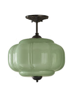 Load image into Gallery viewer, Vintage Milk Glass Semi Flush Mount Eloise Pendant Light
