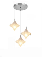 Bild in der Galerieansicht laden, Art Deco Stern Treppenpendelleuchte – Mattglas Hängeleuchte – Astris Altair
