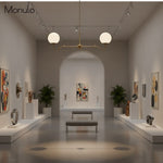 Charger l&#39;image dans la visionneuse de galerie, Lustre globe en verre courbé Glorica – Luminaire moderne pour chambre 
