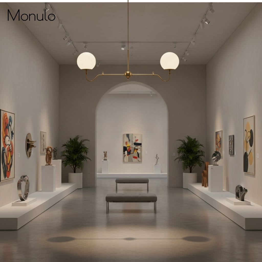 Lustre globe en verre courbé Glorica – Luminaire moderne pour chambre 