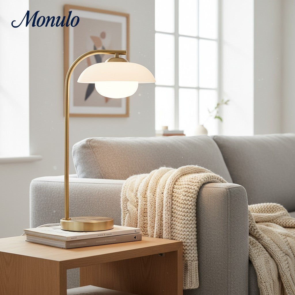 Elorina Retro Metal Shade Table Lamp – Contemporary Plug-In Design for Side Tables & Nightstands