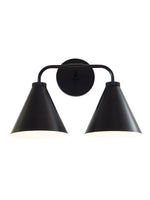 Load image into Gallery viewer, Korvi Tapered Sconce Cone Wall Light – Black or Brass Conical Retro Design
