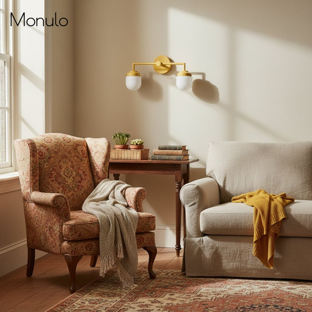 Opalume Glas Moderner Schminkspiegel Wandleuchte – Opalglas Badezimmer Wandleuchte