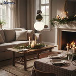 Cargar imagen en el visor de la Galería, Lámpara colgante moderna Verdoma con esfera triple de vidrio brillante, estilo minimalista para comedores y salas de estar