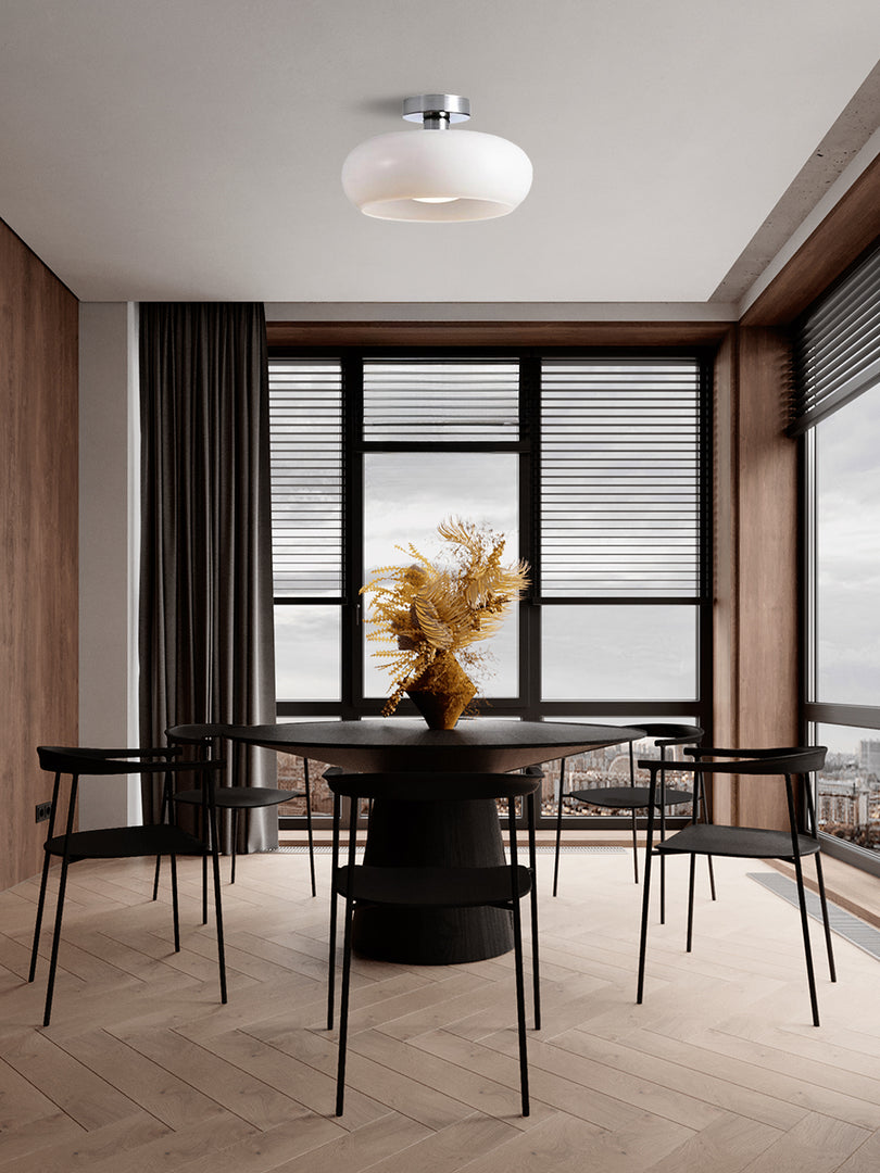 Retro Brass Bauhaus Glass Disc Ceiling Lamp