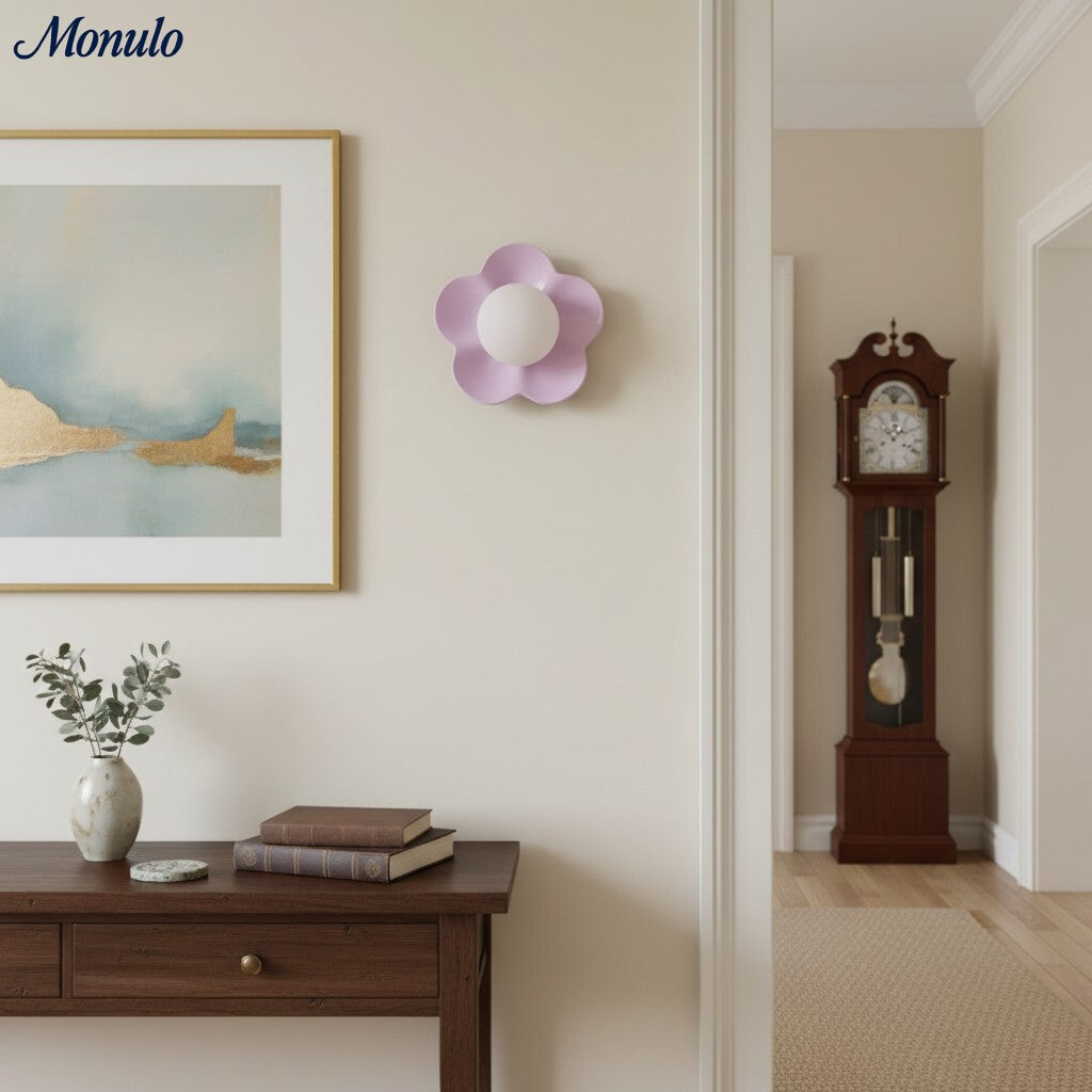 Lampe murale fleurissante Resinova - Résine moderne et verre pour salons et chambres