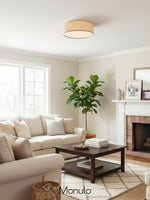 Load image into Gallery viewer, Dumora Drum Flush Mount Ceiling Light - Linen Shade Modern Elegance
