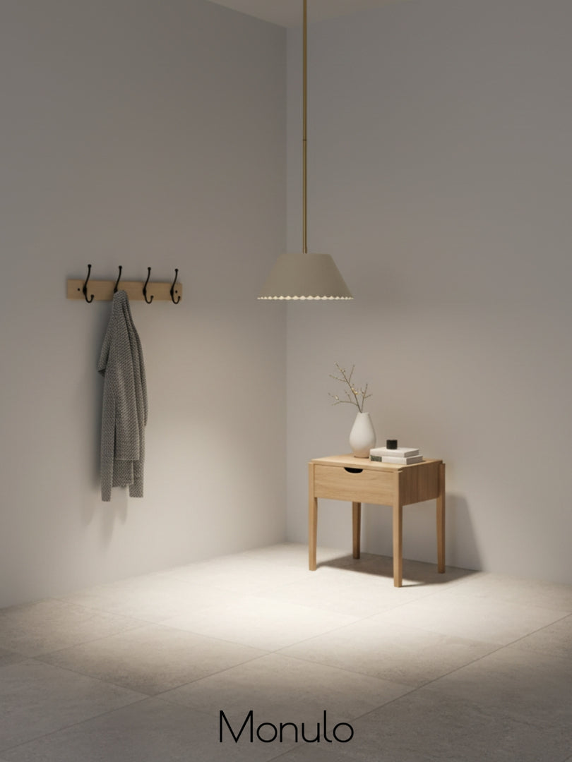 Foldray Leather Drum Pendant Light - Nordic Brass Fixture for Dining
