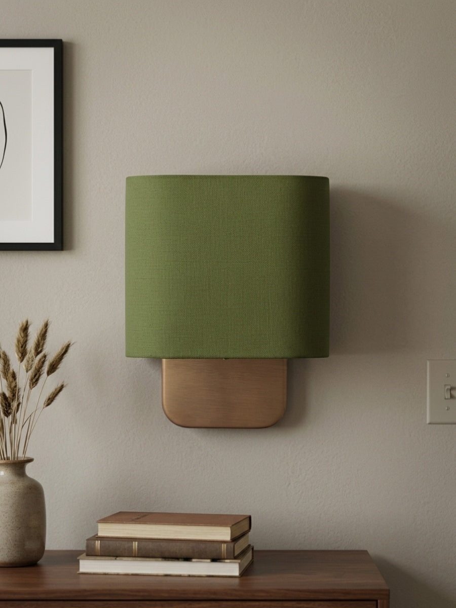 Nolvara Aleena Soft Fabric Luxe Metal Fabric Wall Sconce for Bedroom Reading Light