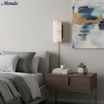 Charger l'image dans la visionneuse de galerie, Lampe murale cylindrique Cylume à brancher - Tissu moderne et minimaliste pour chambres et salons