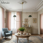 Load image into Gallery viewer, Foldray Scalloped Edge Leather-Style Linear Chandelier – Modern Dining Room Lighting
