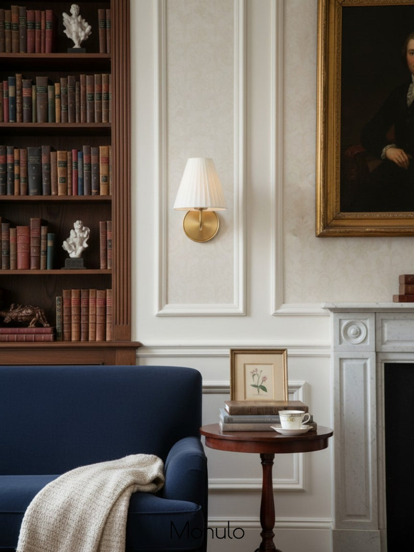 Fibura Fabric Wall Sconce – Elegant Wall Sconce for Bedroom and Hallaway Vintage Style