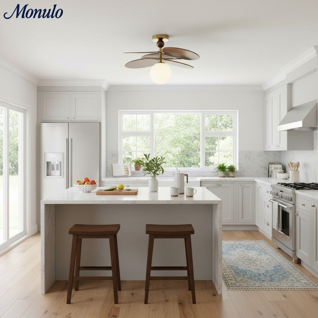 Lustre à feuilles en cascade Orrise - Métal et bois modernes pour chambres et salons