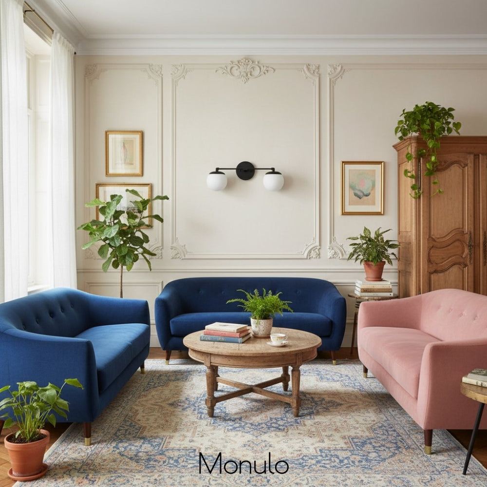 Applique murale moderne en verre Glorica – Lampe d'appoint d'intérieur contemporaine à deux globes pour couloir