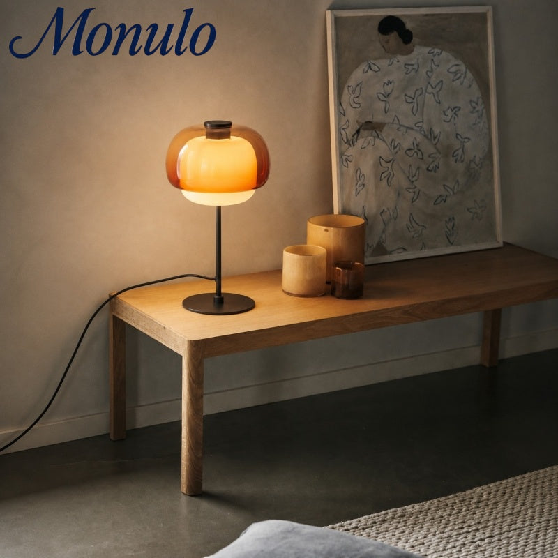 Clinco Tönungsglas Pilz-Silhouette Tischlampe – Vielseitige Designer-Tischbeleuchtung für Sideboard oder Nachttisch