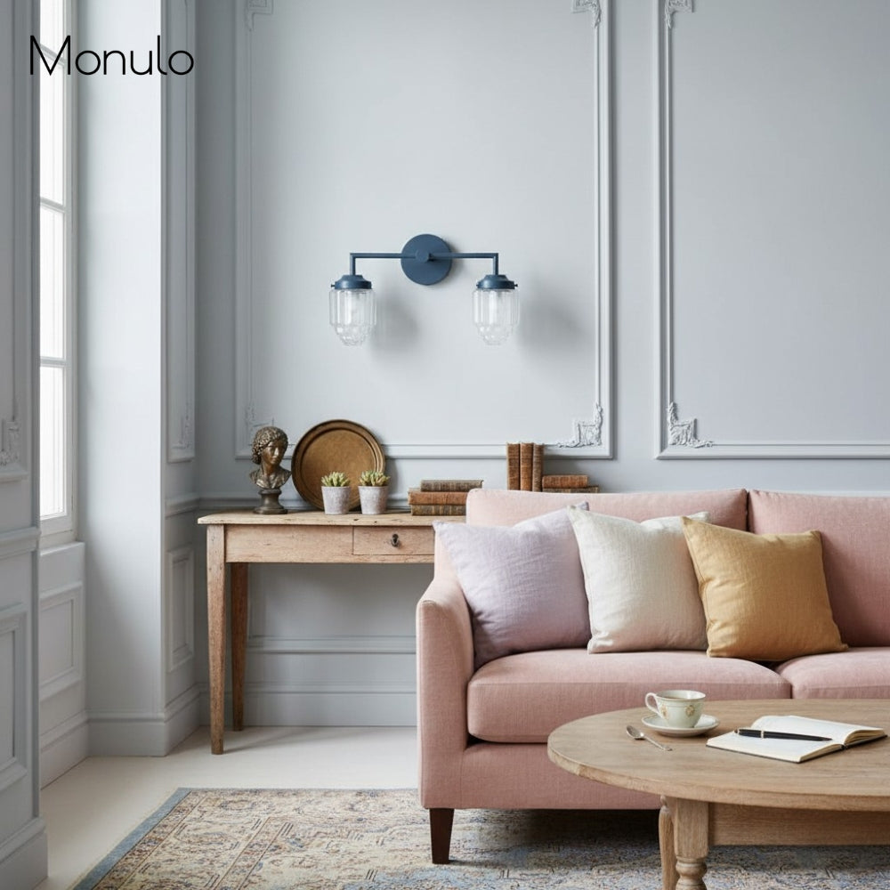 Applique murale Tierlux en verre Art Déco – Applique murale géométrique en verre pour salles de bains modernes