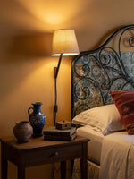 Load image into Gallery viewer, Novira Fabric Shade Plug In Sconce – Cozy reading Light For Bedroom
