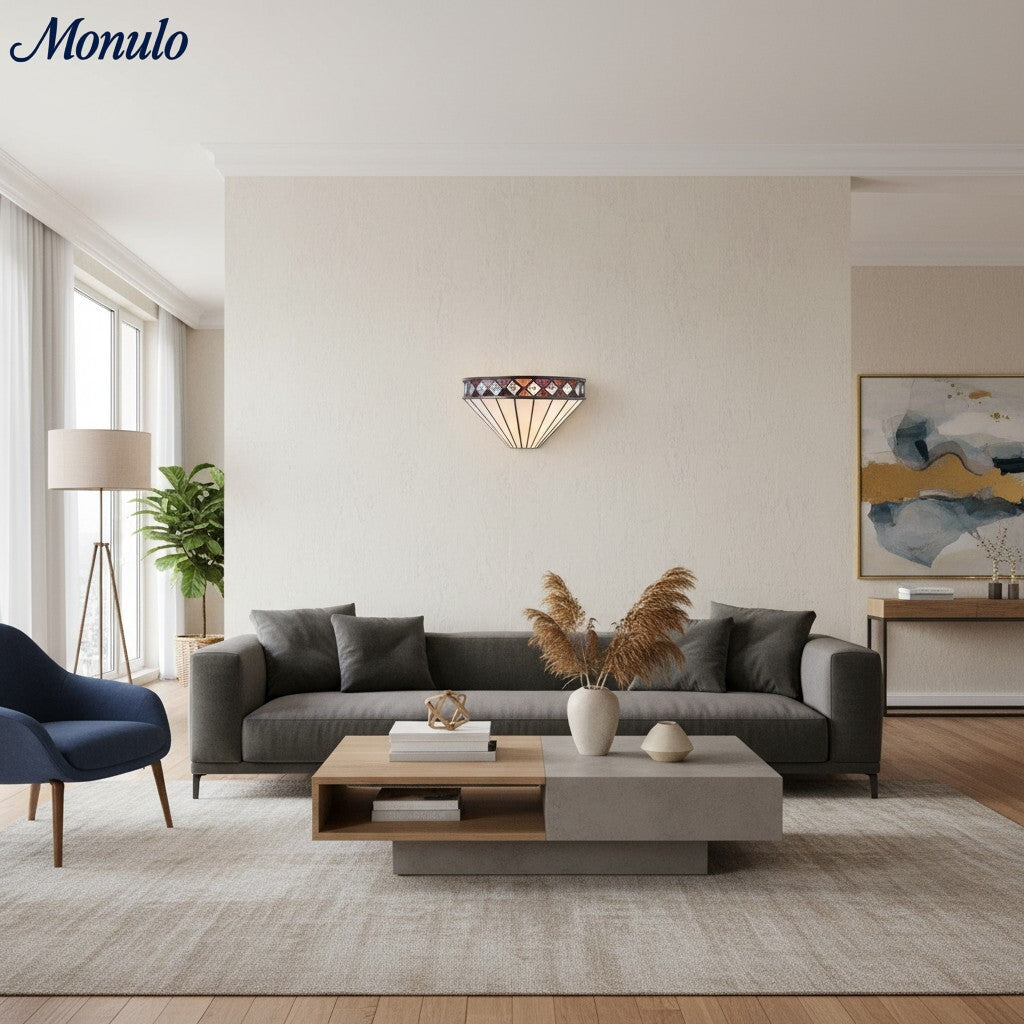 Lámpara de Pared Rombo Geométrico TF - Metal y Vidrio Modernos para Pasillo y Dormitorio