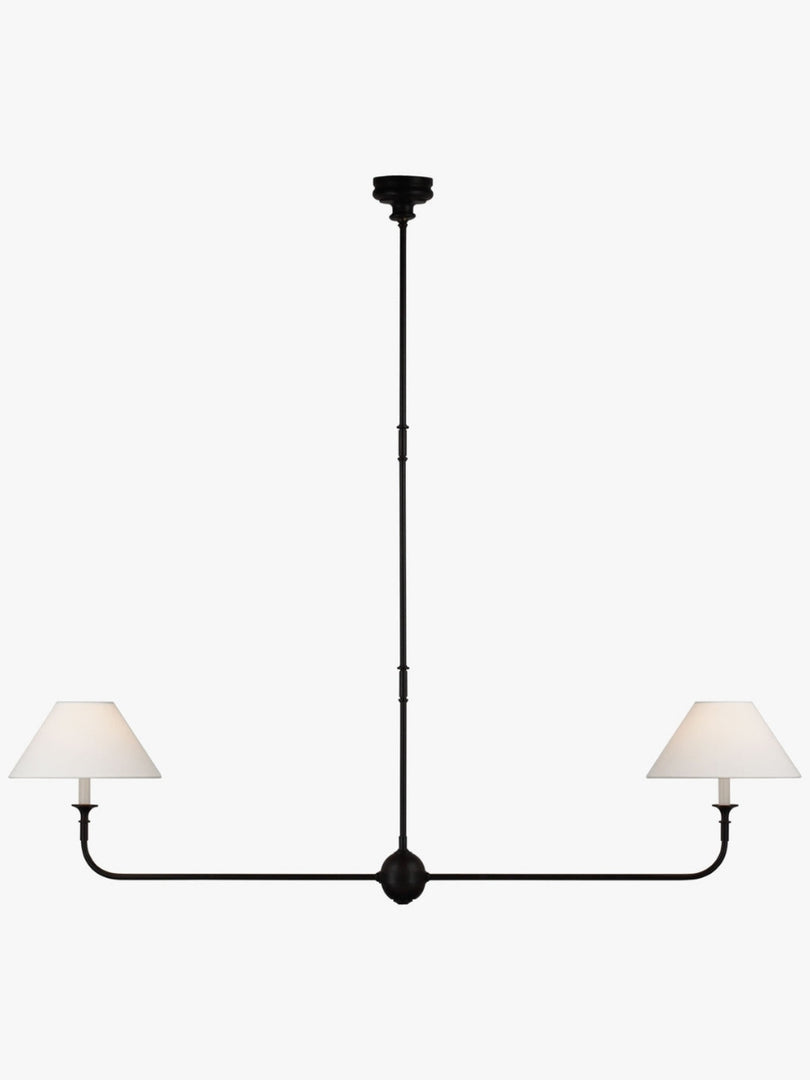 Sleek Chandelier Featuring Layered Linear Silhouette