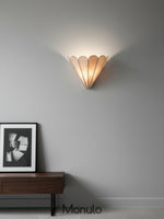 Load image into Gallery viewer, Lumica Retro Faceted Sconce - Brass Capiz Shell Wall Light for Bedroom
