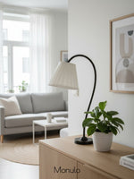 Load image into Gallery viewer, Luvora Fabric Drum Table Lamp - Pleated Shade Retro Design For Bedroom
