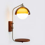 Charger l'image dans la visionneuse de galerie, Applique murale Sunset Vintage Modern – Lampe à double abat-jour de la série Sunset avec base texturée en bois