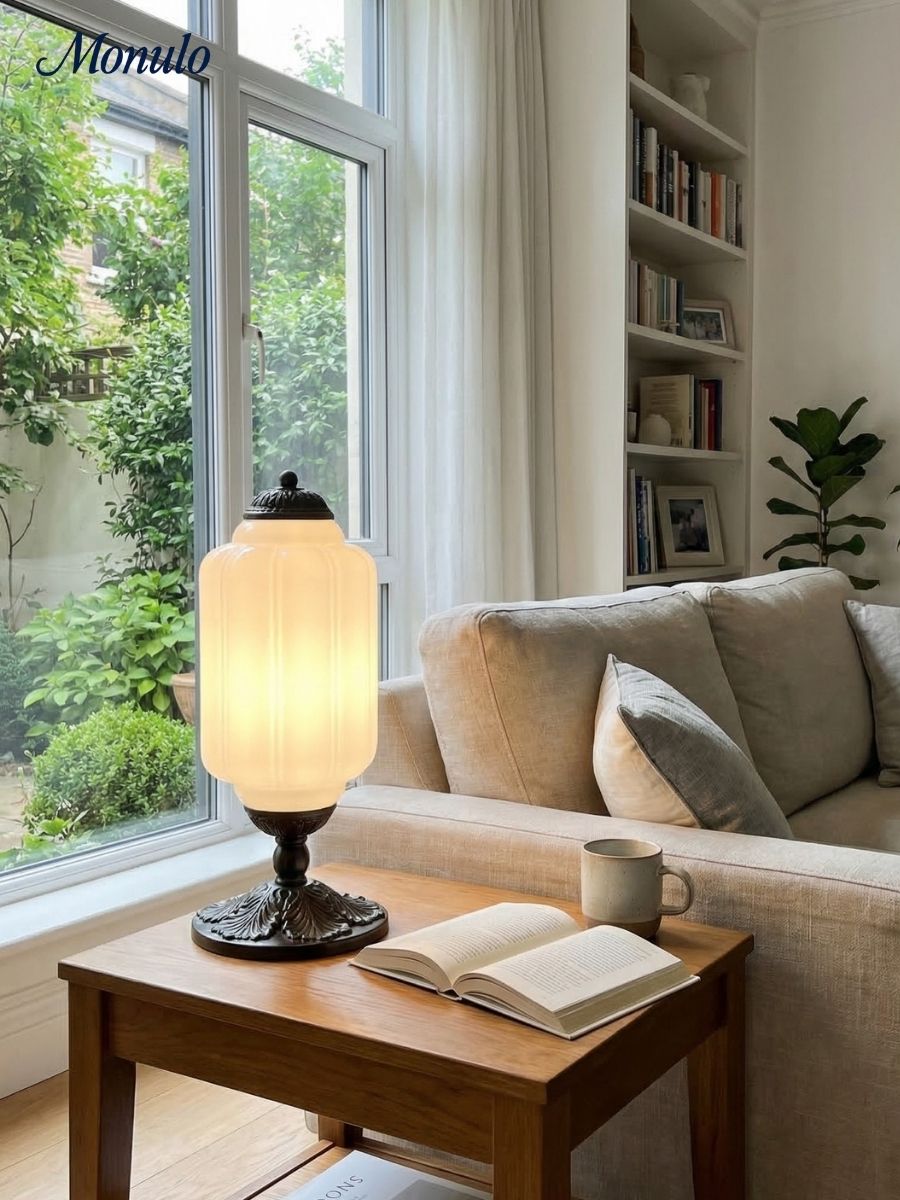 Vintage Glas Eloise Tischlampe