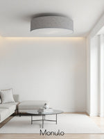 Load image into Gallery viewer, Soft Ceiling Lamp - Fabric &amp; Acrylic Round Light for Ambient Glow
