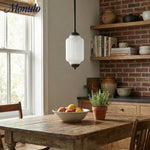 Load image into Gallery viewer, Eloise Vintage Inspired Scalloped Milk Glass Pendant - Modern Accent Light for Kitchen and Bedroom